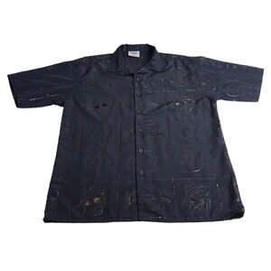 Vintage Y2K 90s Buda Bean Shirt Mens L Blue Homies All Over Streetwear Hip Hop